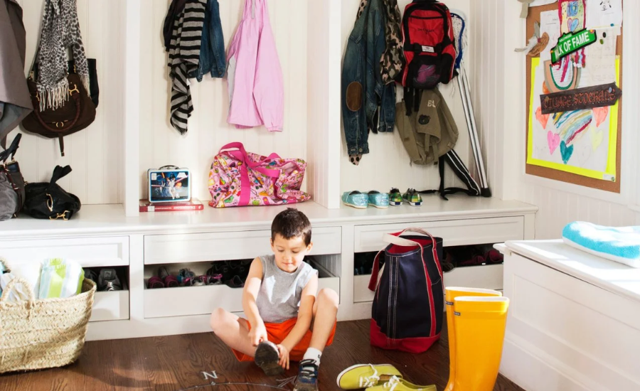 mudroom shoe storage